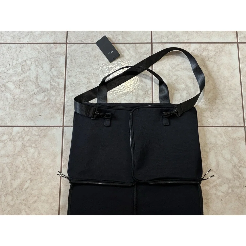 Fabletics Black Fold-Out Garment Bag Duffel Carry-On Travel Bag Shoulder Strap